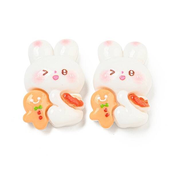 Christmas Rabbit Theme Opaque Resin Decoden Cabochons