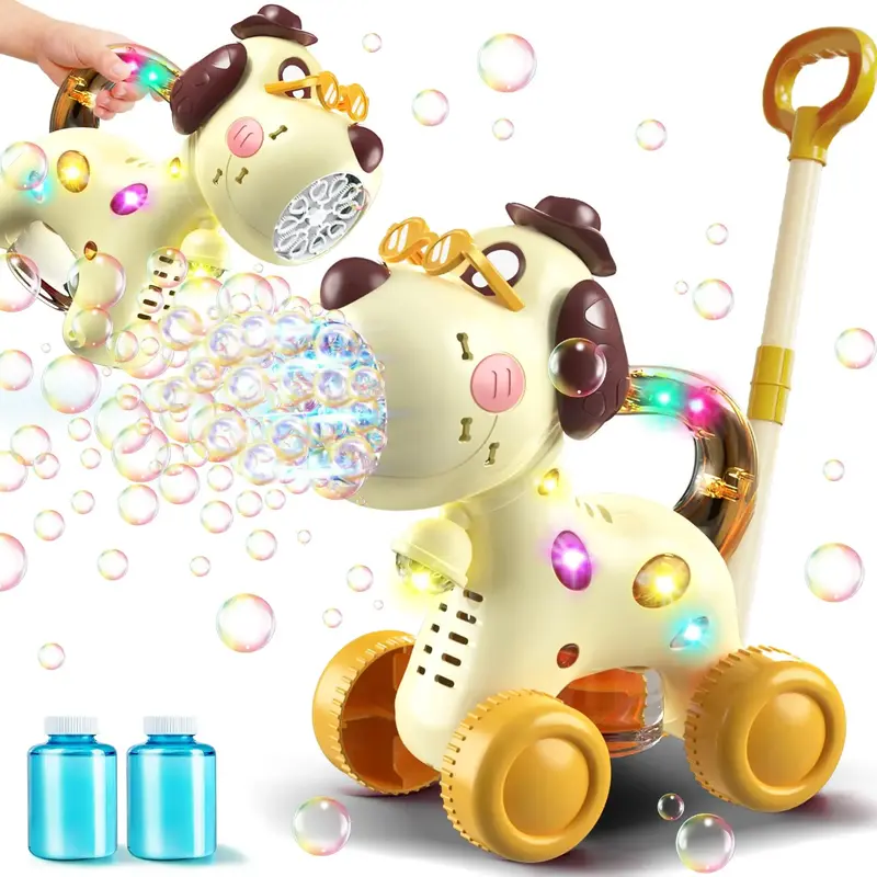 Auto Bubble Machine for kids: Dog & Giraffe Outdoorfun Bubble Toys for Boys Girls - Push or Handheld Bubble Maker for Kids Bi...