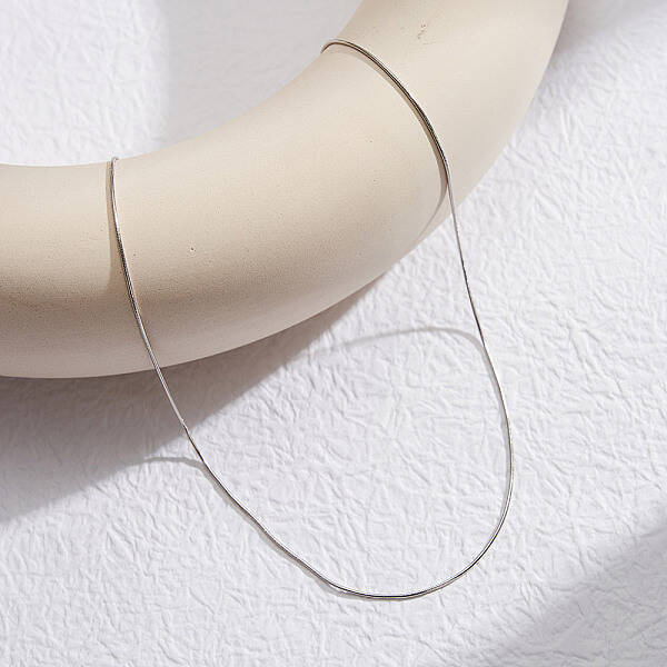 925 Sterling Silver Round Snake Chain Necklaces for Women