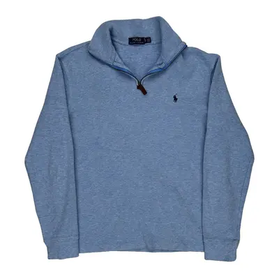 Polo By Ralph Lauren 1/4 Zip - Small Blue Cotton Blend