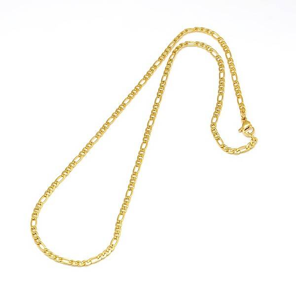 Ion Plating(IP) 304 Stainless Steel Figaro Chain Necklace Making