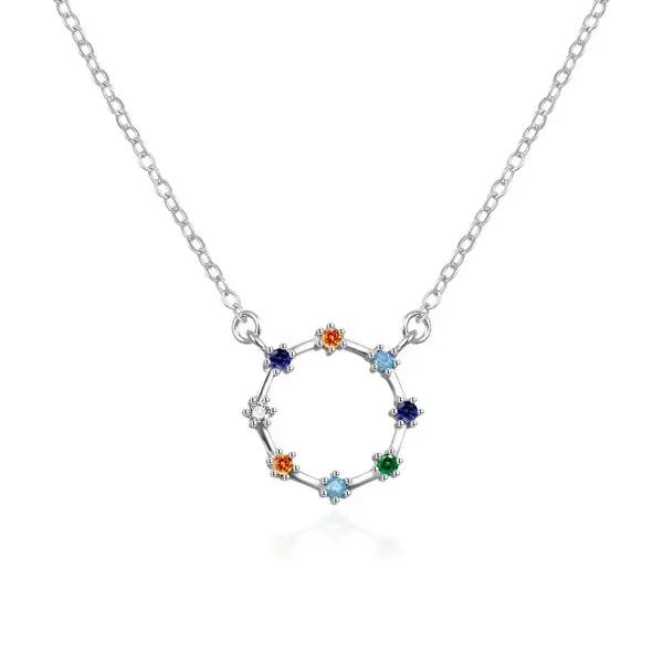 Agato Collana In Argento Con Zirconi Colorati Agt-N031C