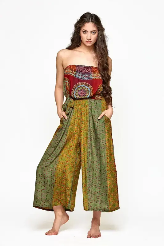 Easy Rider Jumpsuit with belt - Upcycled | Size: S/M | Color: Brights