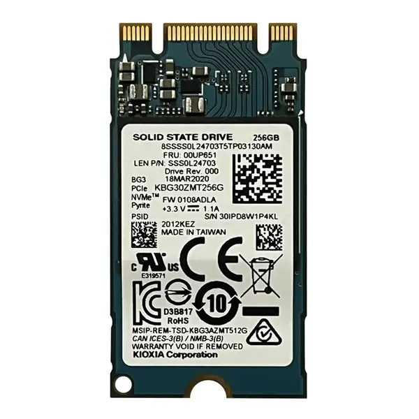 00UP651 Lenovo 256GB TLC PCI Express 3.0 x2 NVMe M.2 2242 Internal Solid State Drive
