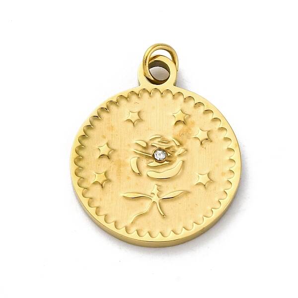 304 Stainless Steel Crystal Rhinestone Pendants