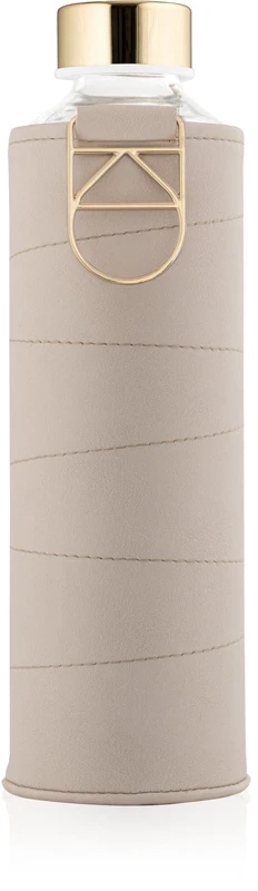 Equa Mismatch Glass Water Bottle + Beige Leatherette Wrap 750ml