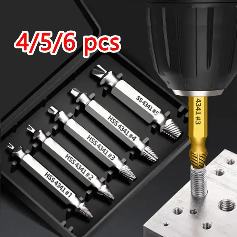 Damaged Screw Extractor Set, Easy Out Bolt Extractor, Stripped Broken Screw Remover, Double Head Extraction Design Extractor ...