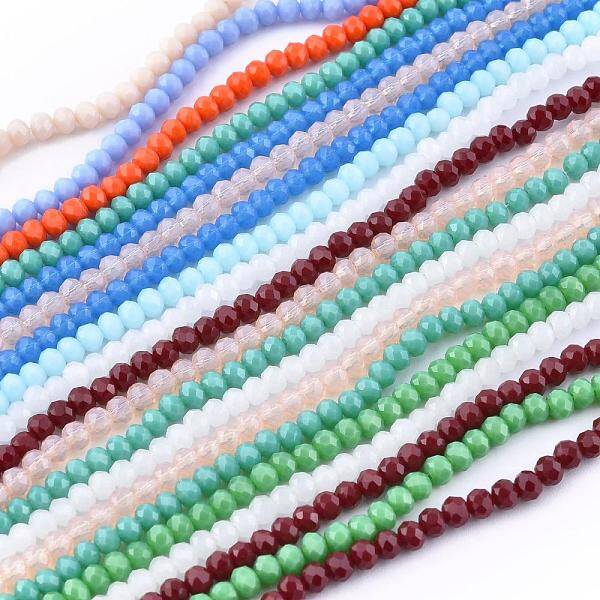 Faceted Rondelle Glass Beads Strands
