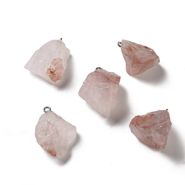 Raw Rough Natural Ferruginous Quartz Pendants