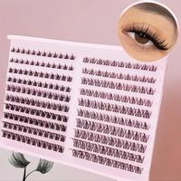 Natural False Eyelashes, 1 Set Individual False Eyelashes, Curly Faux Cluster Lashes, Portable Makeup Tool for Women, Eyelash...