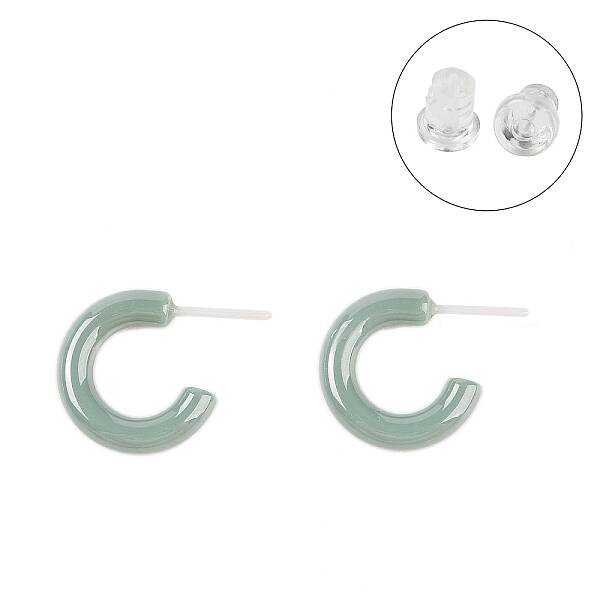 Hypoallergenic Bioceramics Zirconia Ceramic C-Shaped Stud Earrings