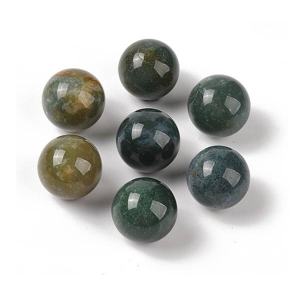 Natural Indian Agate No Hole Sphere Beads