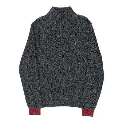 Tommy Hilfiger 1/4 Zip - Large Navy Cotton