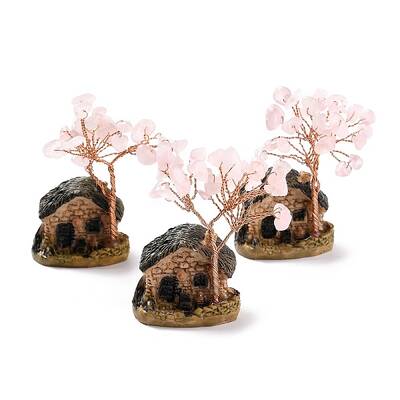 Resin & Natural Rose Quartz Model Ornament