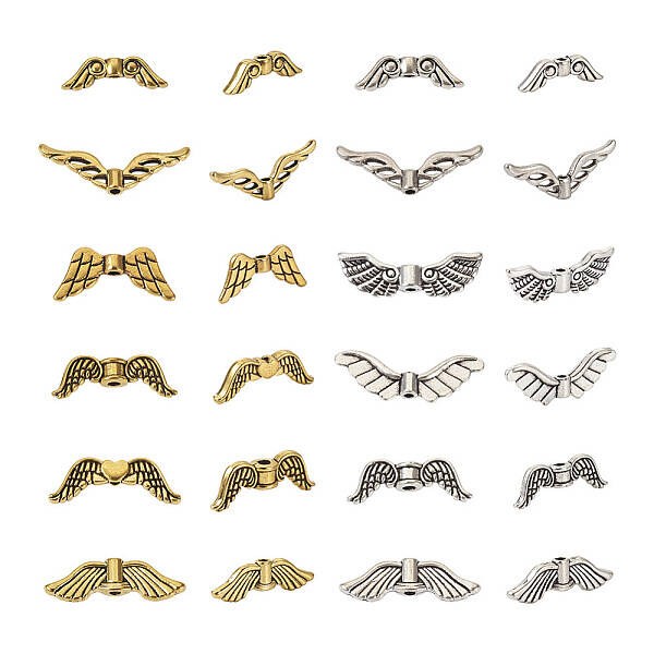 240Pcs 12 Style Tibetan Style Alloy Beads