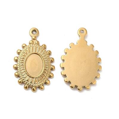 304 Stainless Steel Pendant Cabochon Settings