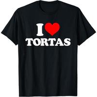 Tortas Love Statement 100Percent Cotton Breathable Comfortable Slimming I Heart Tortas TortasLoveThemed StatementTee Casual S...