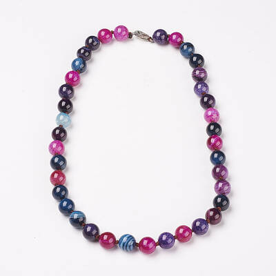 Natural Dyed Agate Beads Necklaces