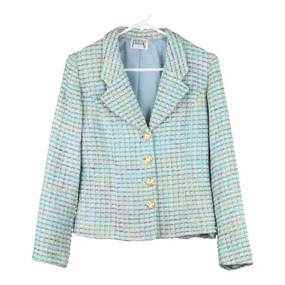 Freeling Checked Jacket - Large Blue Wool Blend