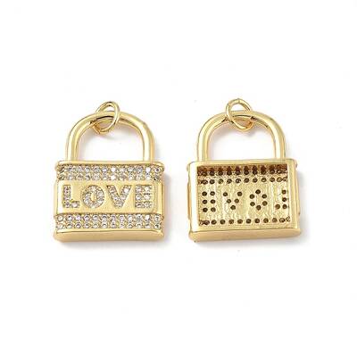 Brass Micro Pave Clear Cubic Zirconia Pendants
