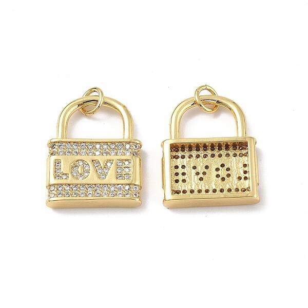 Brass Micro Pave Clear Cubic Zirconia Pendants