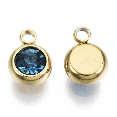 PVD Vacuum Plating 201 Stainless Steel Rhinestone Charms