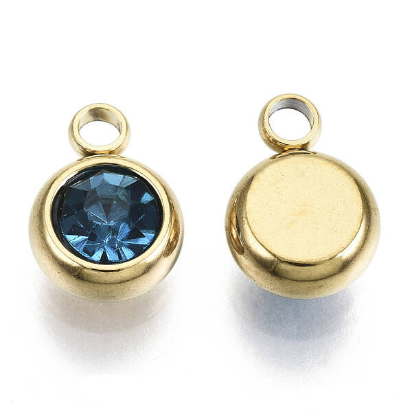 PVD Vacuum Plating 201 Stainless Steel Rhinestone Charms