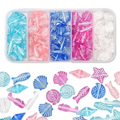 50G 5 Colors Craft Style Transparent Acrylic Beads