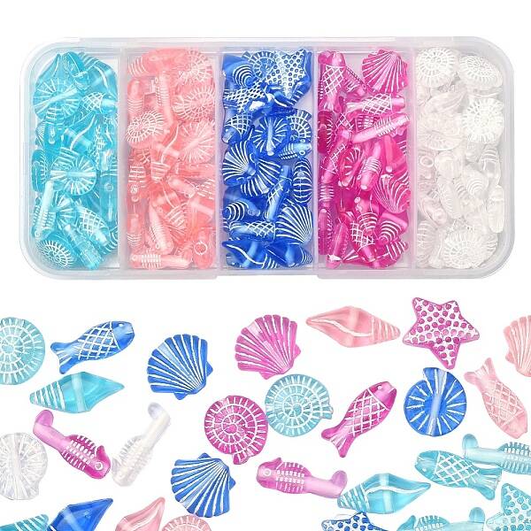 50G 5 Colors Craft Style Transparent Acrylic Beads