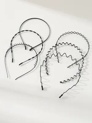 6pcs Minimalist Casual Plain Lightweight Headband, Simple Wave Design Hair Hoop, Casual Hair Accessories for Women for Daily ...