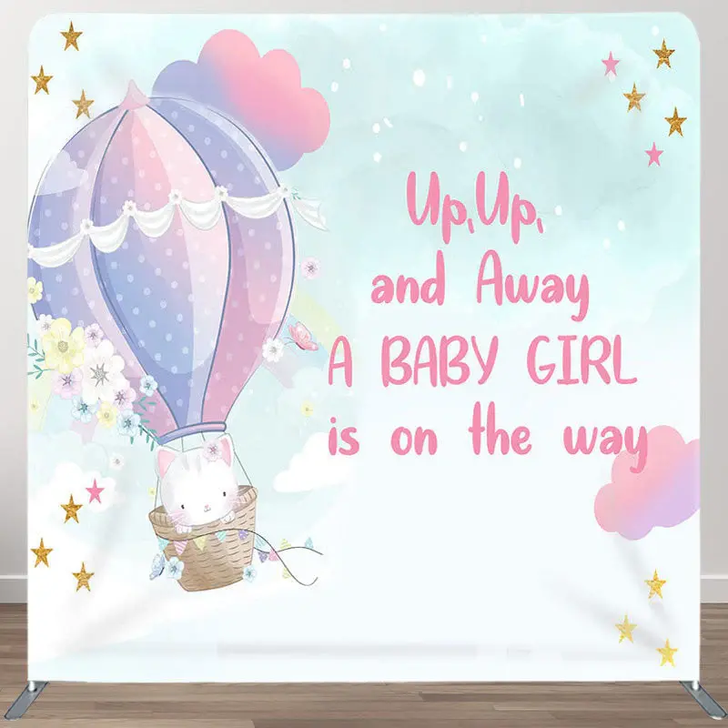 Aperturee Balloon And Animals Fabric Backdrop Cover for Baby Shower - Aperturee
