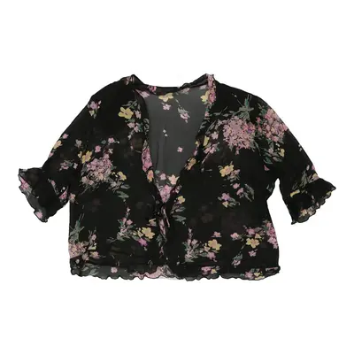 Unbranded Floral Blouse - XL Black Viscose Blend