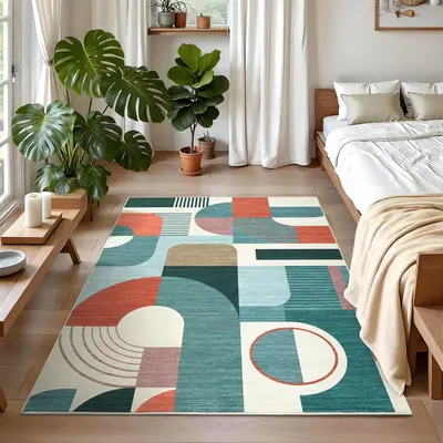 Garvee Boho Geometric Washable Rug 3'x5' - Soft Low Pile, Non-Slip Polyester - Durable, Machine Washable, Kid & Pet Friendly ...