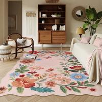 【Fathers Day Gift】Lahome Floral Boho Soft Ultra-Thin Non-Slip Stain Resistant Washable Area Rug for Living Room, Bedroom,...