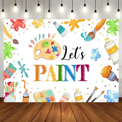 Aperturee Lets Paint Graffiti Kids Drawing Party Backdrop - Aperturee