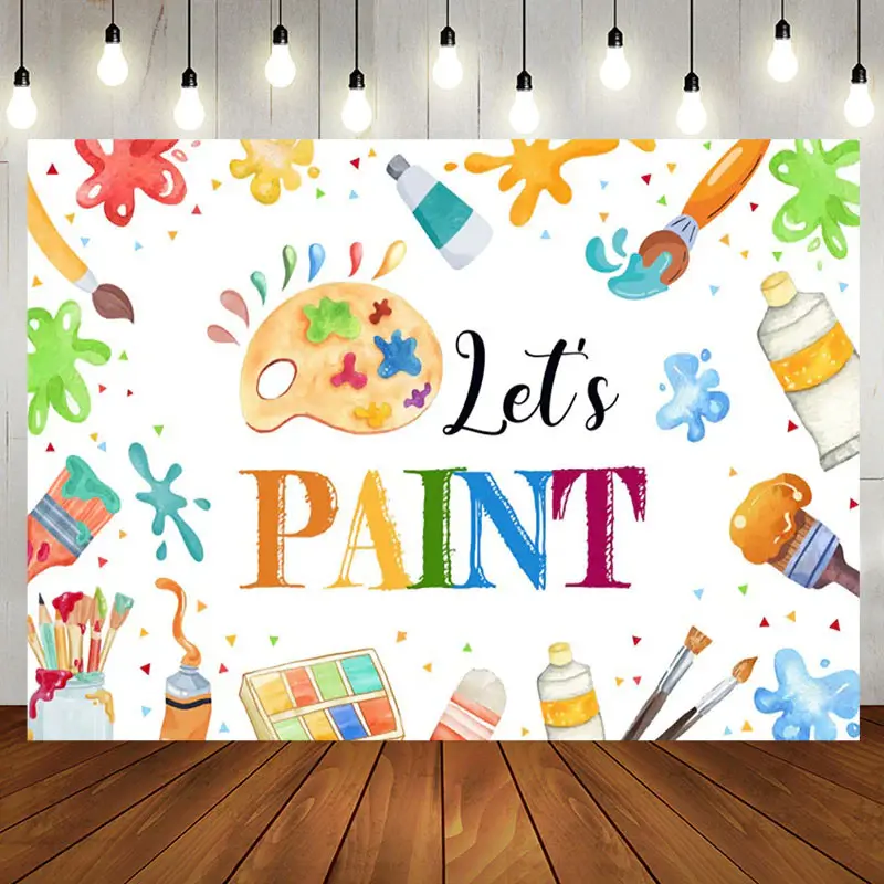 Aperturee Lets Paint Graffiti Kids Drawing Party Backdrop - Aperturee