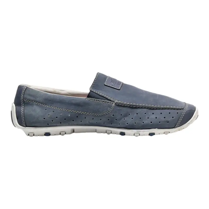 RIEKERS Boat Shoes Grey Leather Mens UK 11