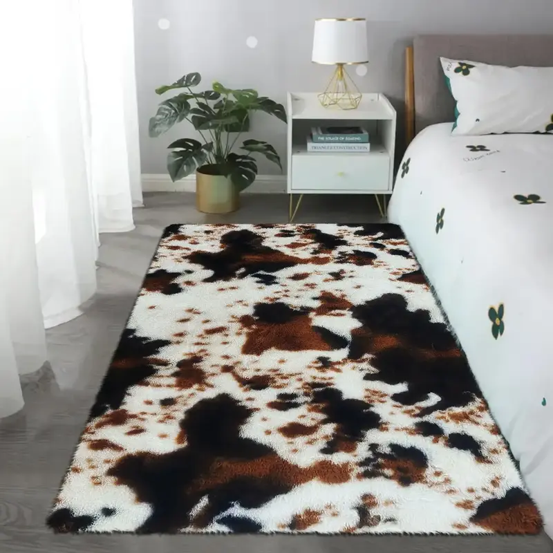 Cow Print Rug, 1 Count Non-slip Soft Floor Mat, Decorative Carpet for Home Living Room Bedroom Study Room, Home Decor, Bedro...