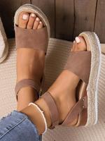 Women's Fashionable Solid Color Platform Sandals, Wedge Sandals, Sandals for Summer, Shoes for Women, Walking Shoes