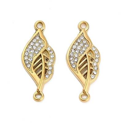 304 Stainless Steel Crystal Rhinestone Connector Charms