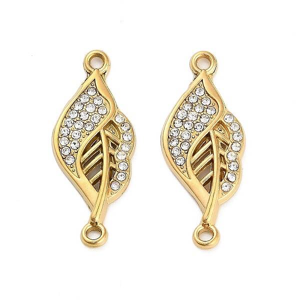 304 Stainless Steel Crystal Rhinestone Connector Charms