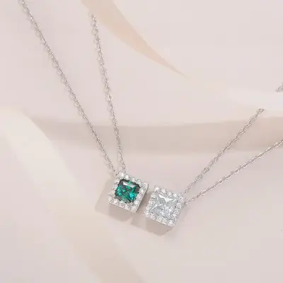 【285】1CT Synthetic Moissanite Necklace – Shimmering, Classic Design, Perfect for Anniversary or Birthday Gifts