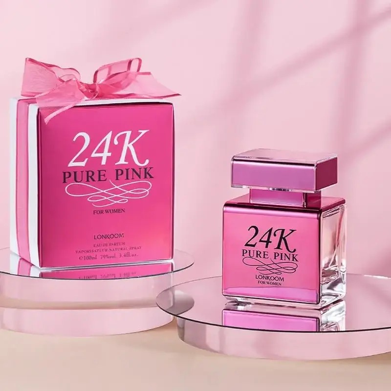 24k Pink Edp Perfume, Long Lasting Perfume for Women & Men, Sweet Fruity Strawberry Vanilla Perfume for Daily and Dating, Fra...