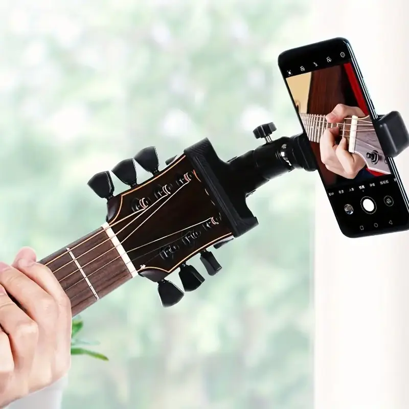 Adjustable Guitar Head Clip Phone Holder, Durable 360-Degree Rotatable Guitar Head Clip Smartphone Holder, Phone Accessories ...