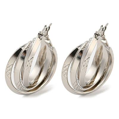 Tarnish Resistant 202 Stainless Steel Multi Layered Hoop Earrings