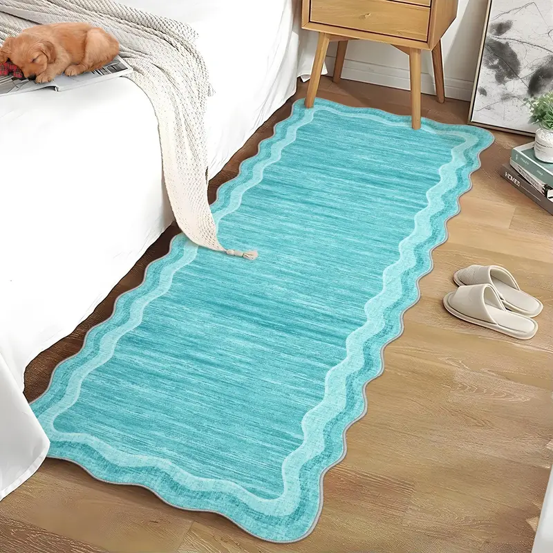 Garvee Washable Scalloped Rug Runner 2x6 Ultra-Soft Low Pile Hallway Rug, Non-Slip Non-Shedding Modern Carpet Runner, Foldabl...