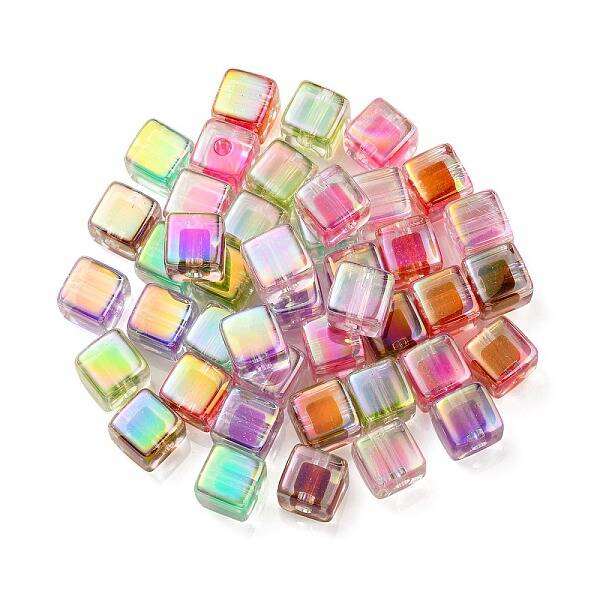 UV Plating Transparent Acrylic European Beads