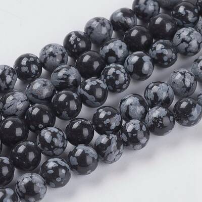Natural Snowflake Obsidian Beads Strands