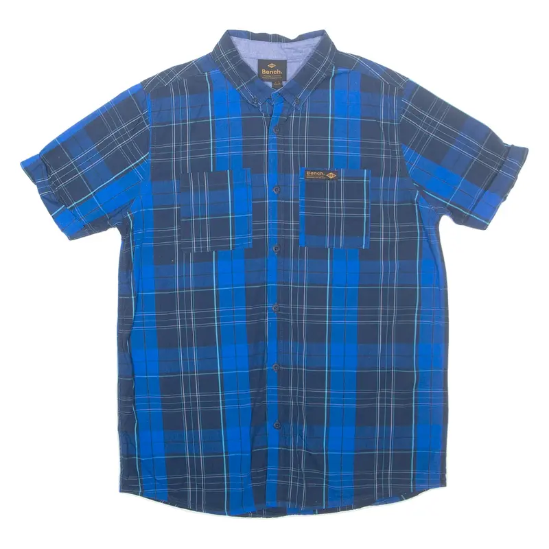 BENCH Boys Shirt Blue Check 13-14Y