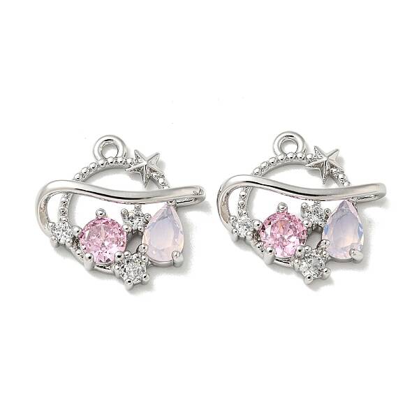 Brass Micro Pave Cubic Zirconia Pendants
